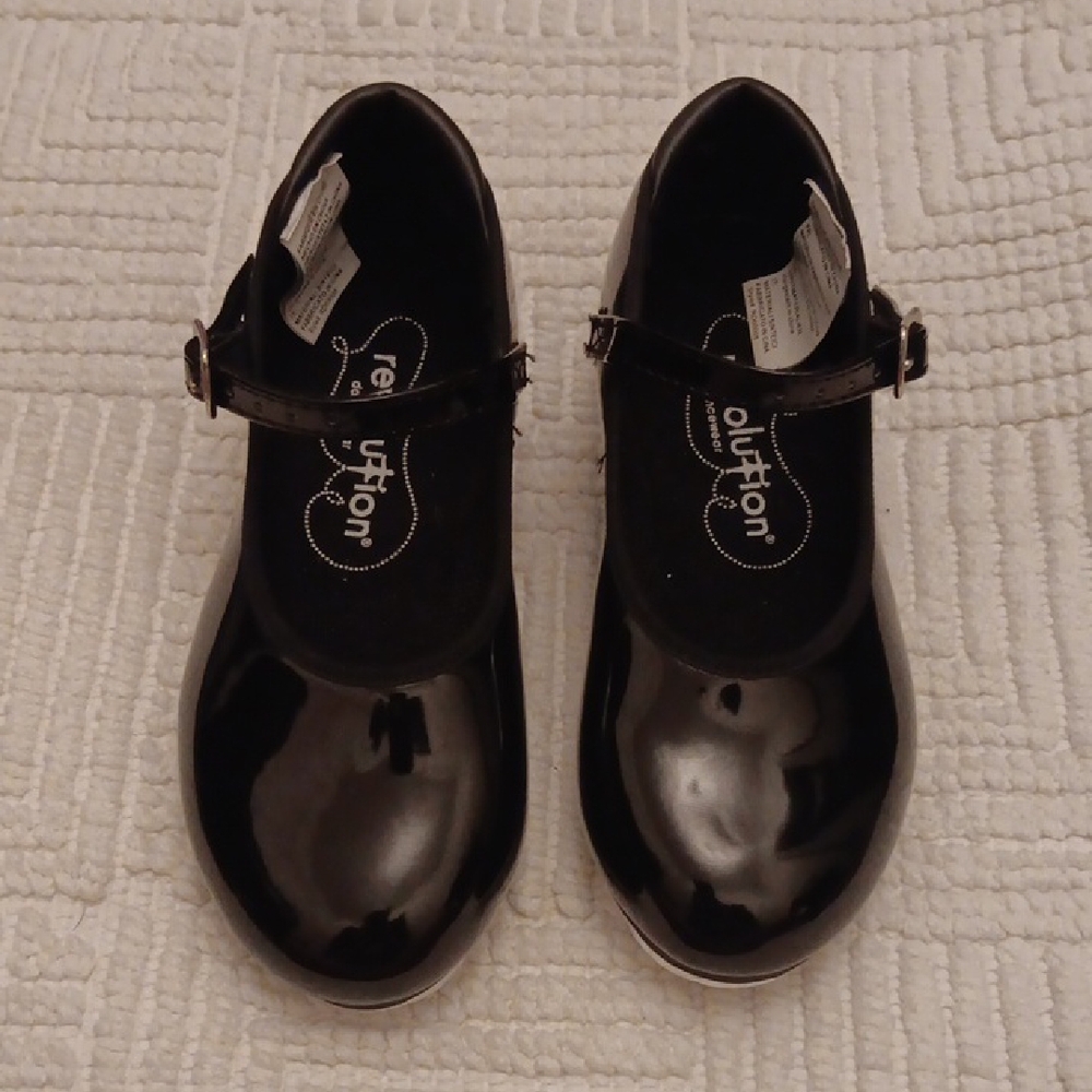 Revolution Kids Glossy Black Tap Shoes Dancewear